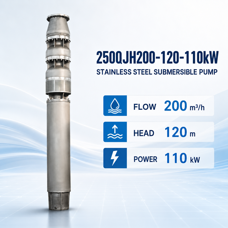 Pompa zanurzająca ze stali nierdzewnej 110 kW Wysokogłowa pompa głębokiego studnia do przenoszenia wody