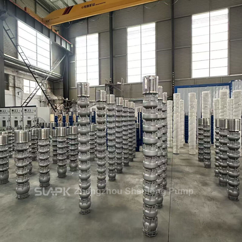 Pompa do studni głębokich ze stali nierdzewnej z silnikiem o mocy 90 kW i przepływem 140 m3/h do przesyłu wody o dużej pojemności